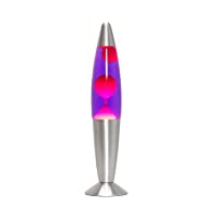 Timmy - Lámpara de lava (35 cm- E14- 25 W- con interruptor- incluye bombilla)- color rojo y lila